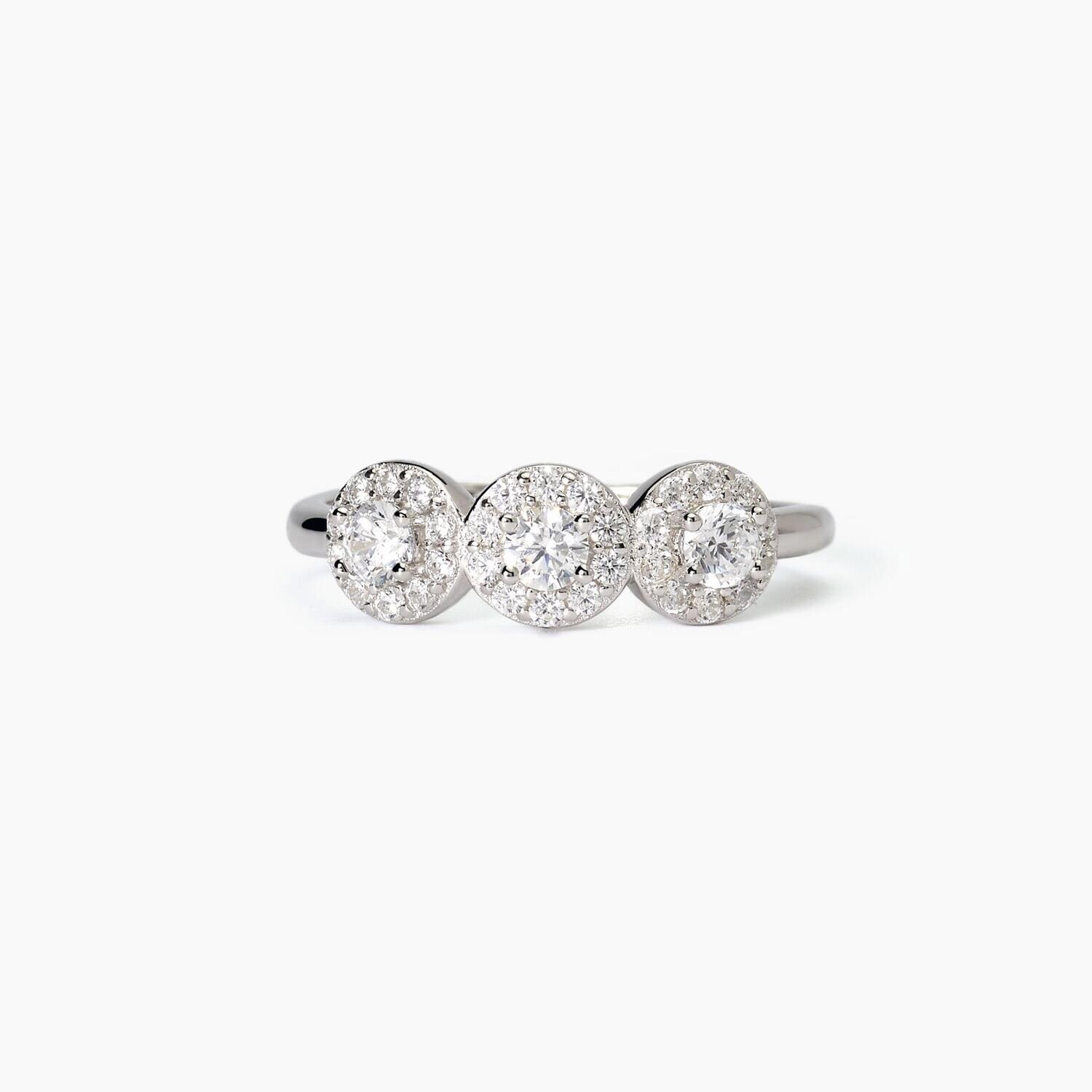 Anello in argento con zirconi bianchi MILANESIENNE