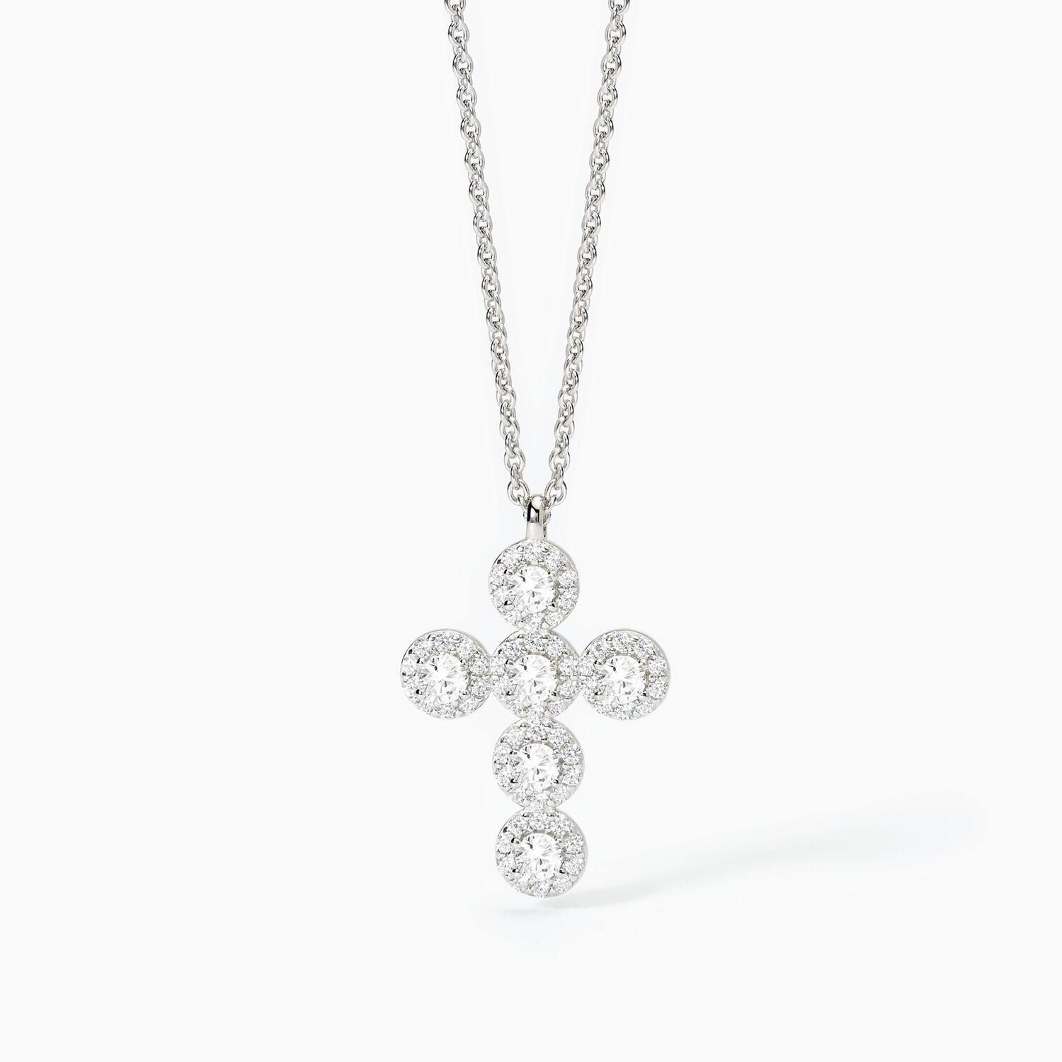 Girocollo in argento con ciondolo croce MILANESIENNE Girocollo in argento con ciondolo croce MILANESIENNE