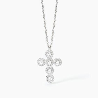 Girocollo in argento con ciondolo croce MILANESIENNE Girocollo in argento con ciondolo croce MILANESIENNE