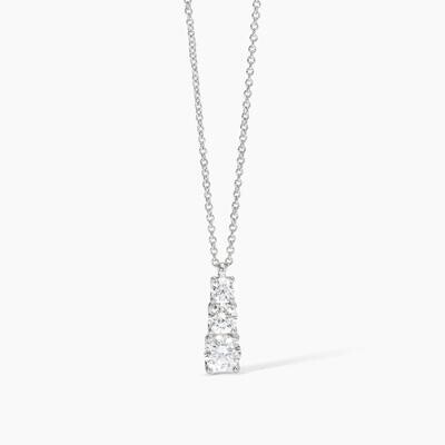 Girocollo in argento con catena forzatina e zirconi bianchi TRILOGY Girocollo in argento con catena forzatina e zirconi bianchi TRILOGY