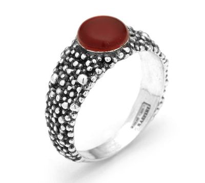 Anello Perlage Corniola