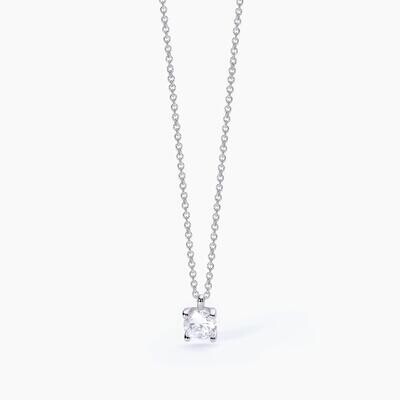 Girocollo in argento con catena forzatina e punto luce SHINY