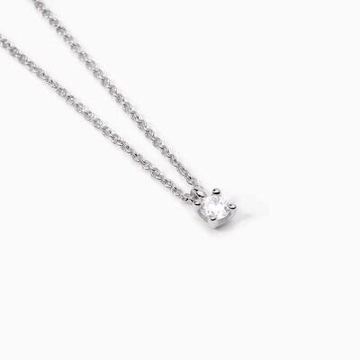 Girocollo in argento con catena forzatina e punto luce SHINY