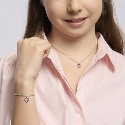 Girocollo in argento con cuore pendente smaltato TVB