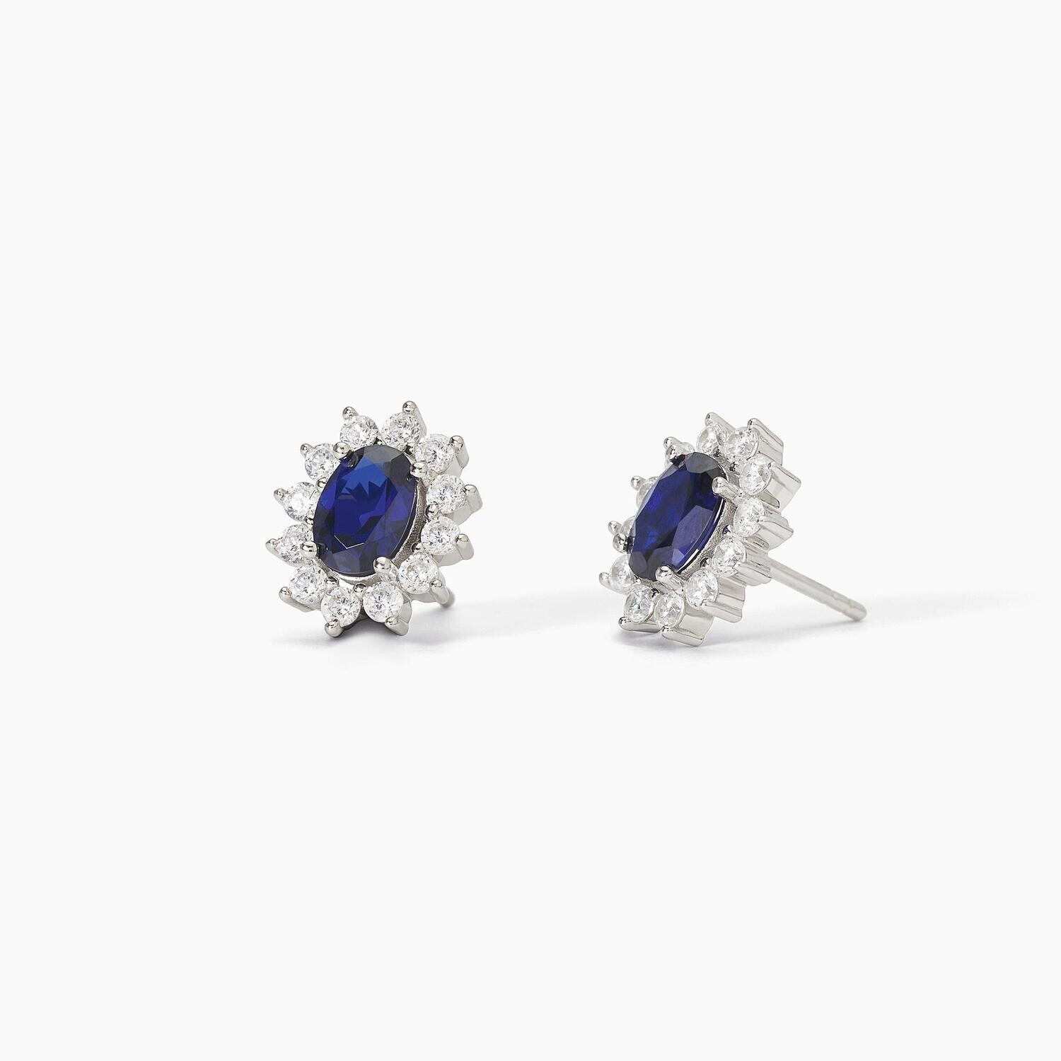 Orecchini in argento con zaffiro sintetico ovale COOL OR RÉTRO Orecchini in argento con zaffiro sintetico ovale COOL OR RÉTRO