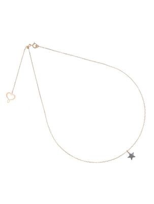 GIROCOLLO 18KT STELLA PENDENTE POLVERE CROMO