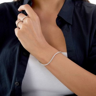 Bracciale tennis in argento (pietre mm 2,5)