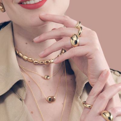 Collana in argento DORATO media Boule
