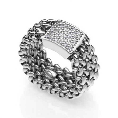 Anello in argento bianco Chicco con cubic zirconia