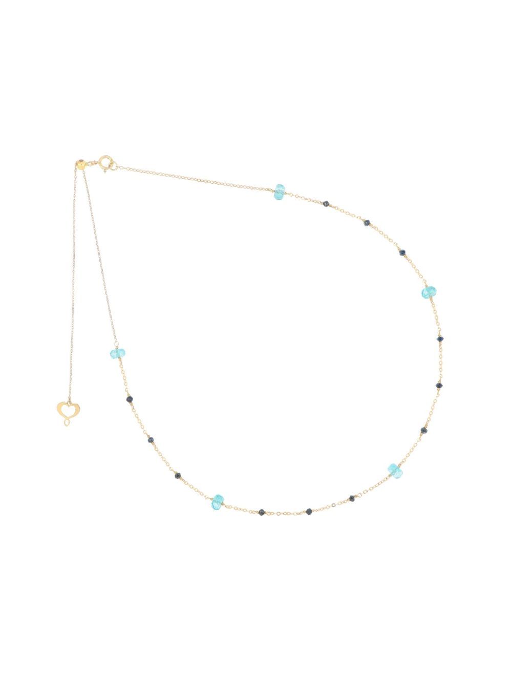 GIROCOLLO 18KT APATITE E DIAMANTI NERI