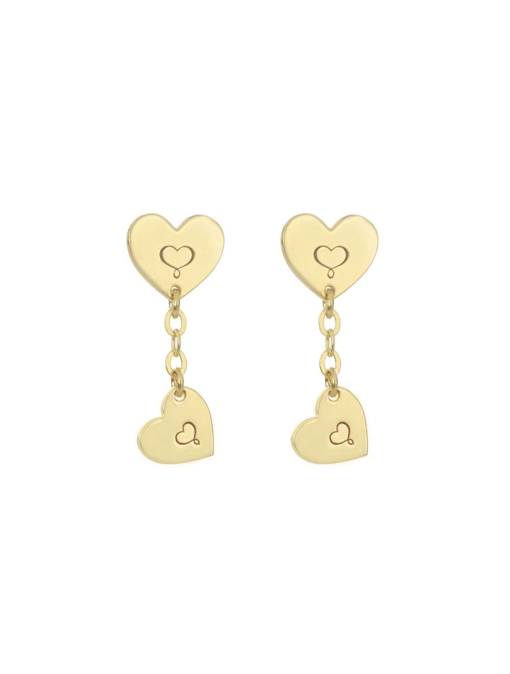 COPPIA DI ORECCHINI LOBO ARCHIVIO CUORE E CUORE PENDENTE