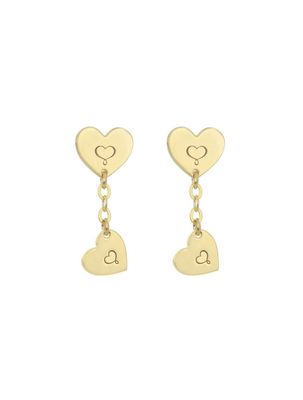 COPPIA DI ORECCHINI LOBO ARCHIVIO CUORE E CUORE PENDENTE