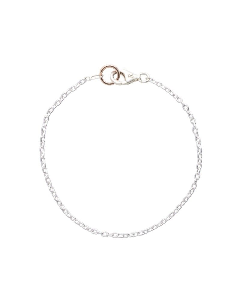 Base bracciale argento e oro 9 kt con moschettone