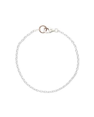 Base bracciale argento e oro 9 kt con moschettone Base bracciale argento e oro 9 kt con moschettone