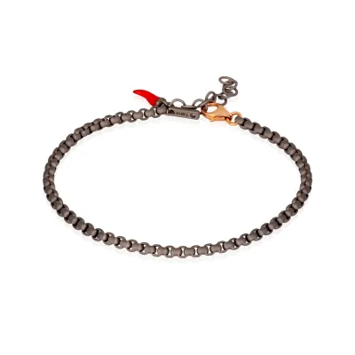 BRACCIALE CATENINA SCOOBY DOO IN TITANIO E ORO ROSSO 9 KT