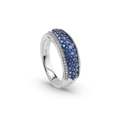 Anello oro bianco zaffiri e diamanti Anello oro bianco zaffiri e diamanti