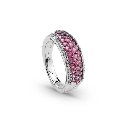 Anello oro bianco rubini e diamanti Anello oro bianco rubini e diamanti