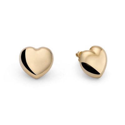 Orecchini in argento dorato con cuore Orecchini in argento dorato con cuore