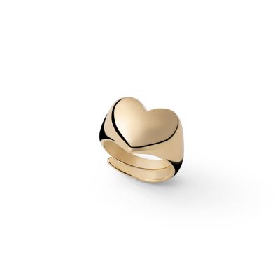 Anello in argento dorato con cuore Anello in argento dorato con cuore