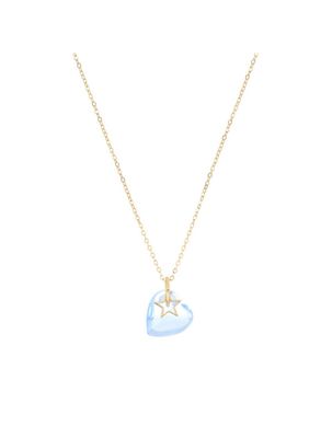 GIROCOLLO 18KT BATTITO CUORE AZZURRO