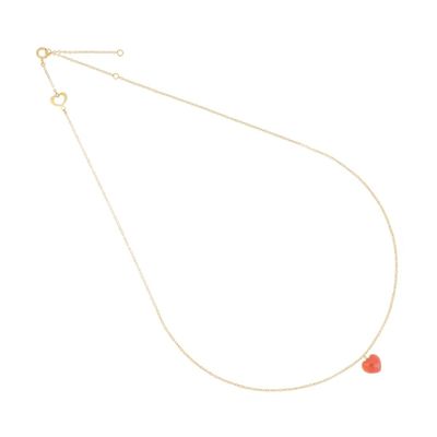 GIROCOLLO 18KT CUORE CORALLO