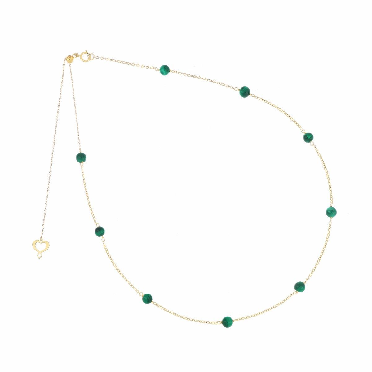 GIROCOLLO 18KT SFERE DI MALACHITE