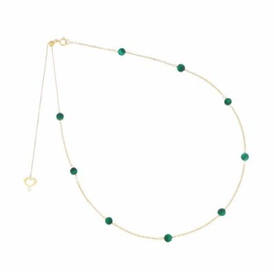 GIROCOLLO 18KT SFERE DI MALACHITE