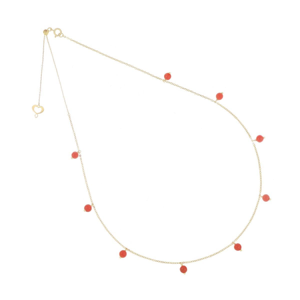GIROCOLLO 18KT SFERE DI CORALLO