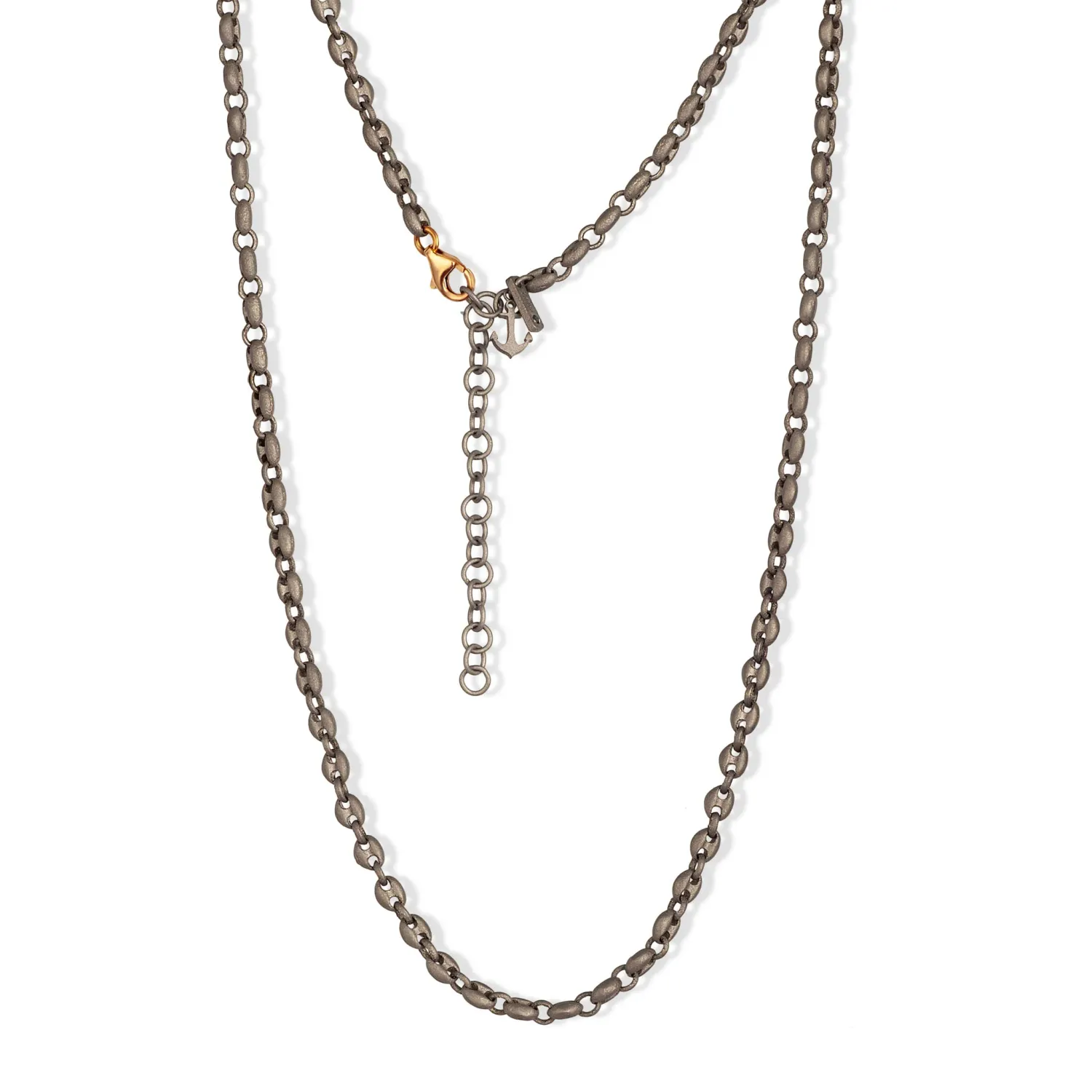 Collana MAGLIA MARINA in titanio con chiusura in oro