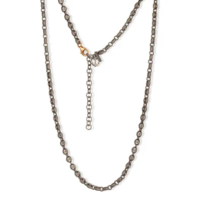 Collana MAGLIA MARINA in titanio con chiusura in oro