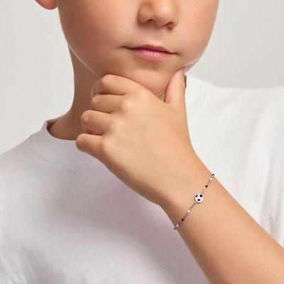 Bracciale con pallone e inserti bianchi e neri W Il Football