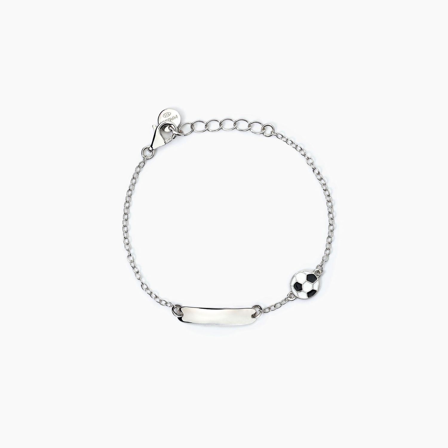 Bracciale personalizzabile in argento con pallone FOOTBALL Bracciale personalizzabile in argento con pallone FOOTBALL