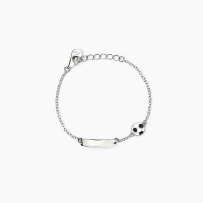 Bracciale personalizzabile in argento con pallone FOOTBALL Bracciale personalizzabile in argento con pallone FOOTBALL