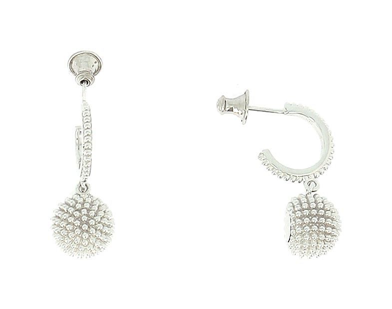 Orecchini "Pixel" in argento rodiato