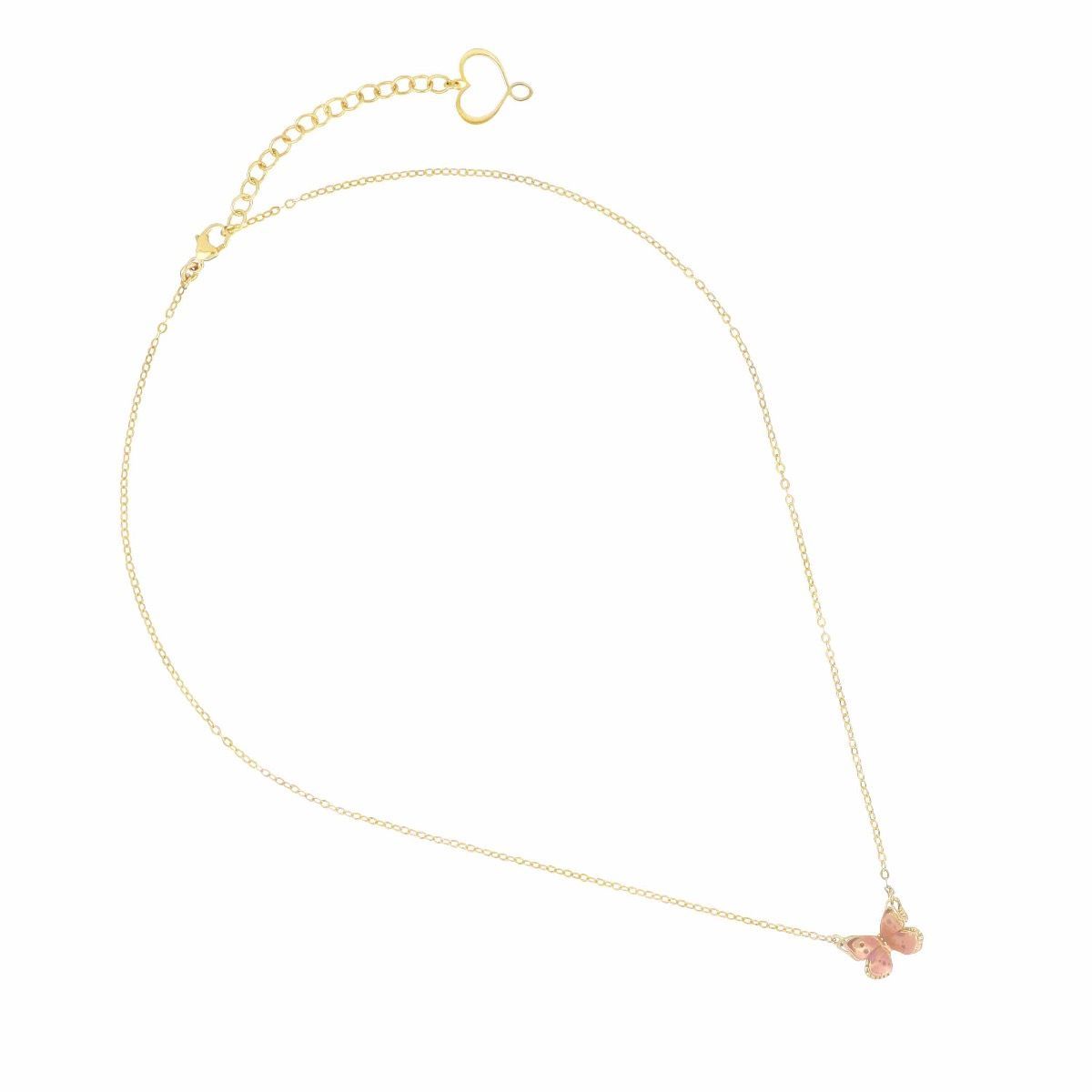 GIROCOLLO FARFALLA SMALTO ROSA