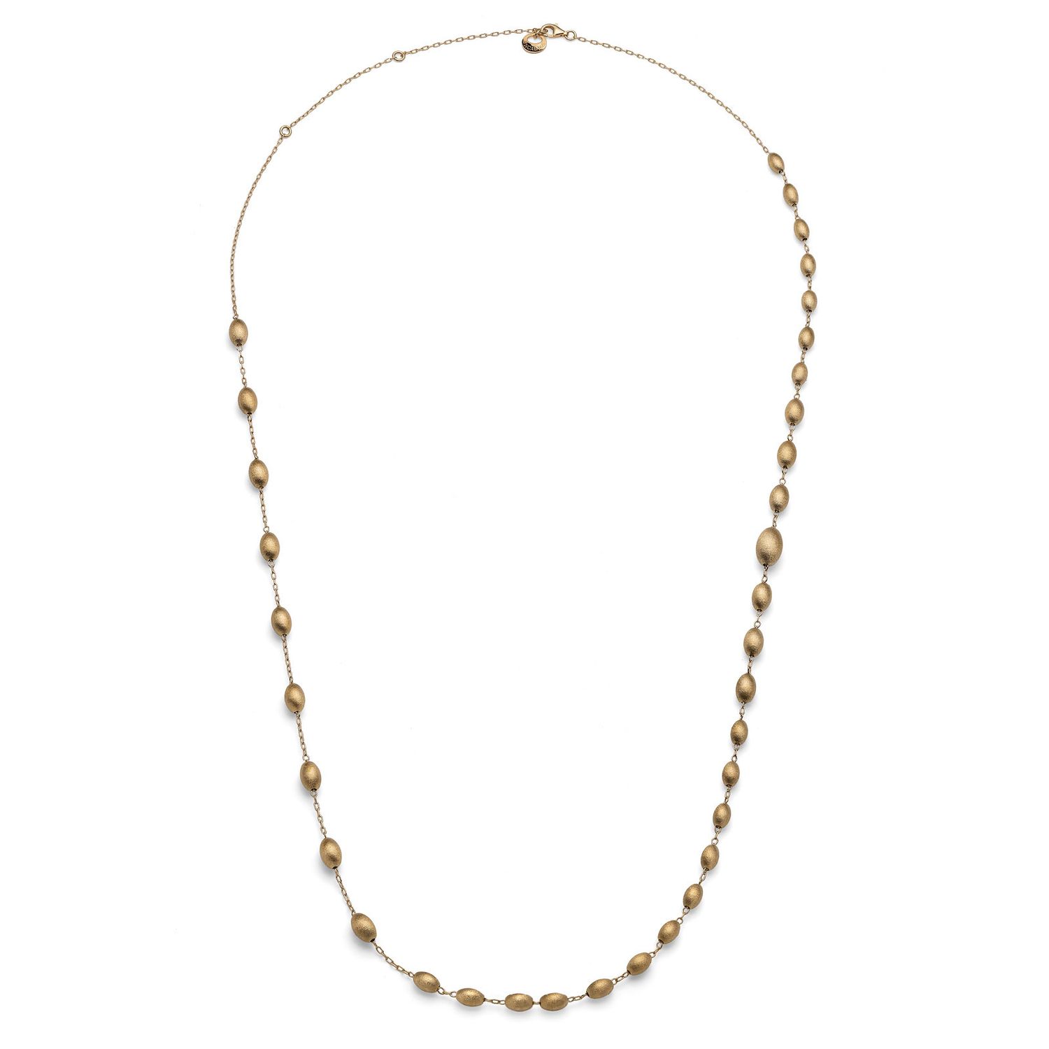 Collana lunga in argento dorato satinato Collana lunga in argento dorato satinato
