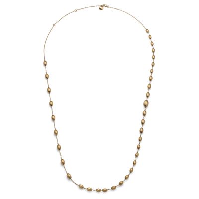 Collana lunga in argento dorato satinato