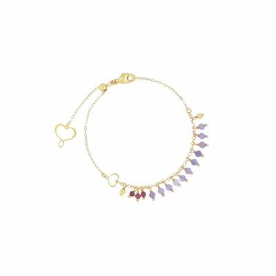 BRACCIALE FRANGE TANZANITE E GRANATO