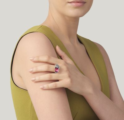 Anello goccia peonie