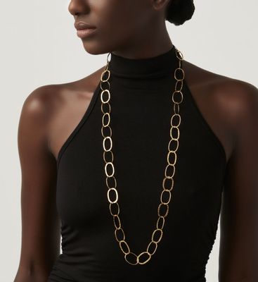 Collana Maglia Ovale alternata Dorata