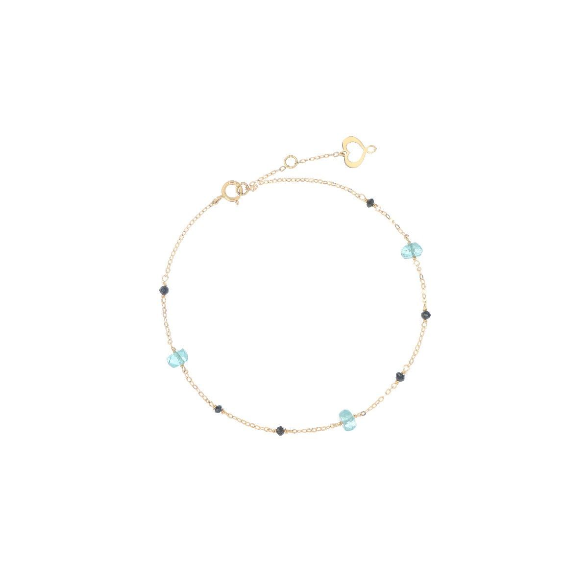 BRACCIALE 18KT APATITE E DIAMANTI NERI