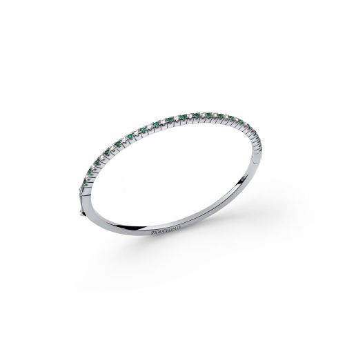 Bracciale tennis rigido bianco e verde