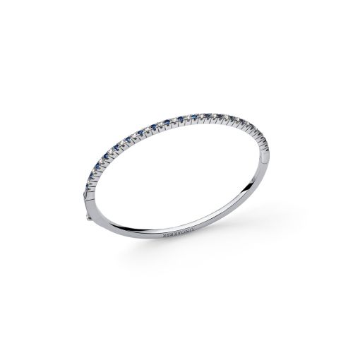 Bracciale tennis rigido bianco e blu