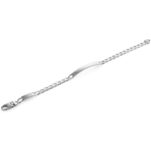 Bracciale in argento bianco catena grumetta