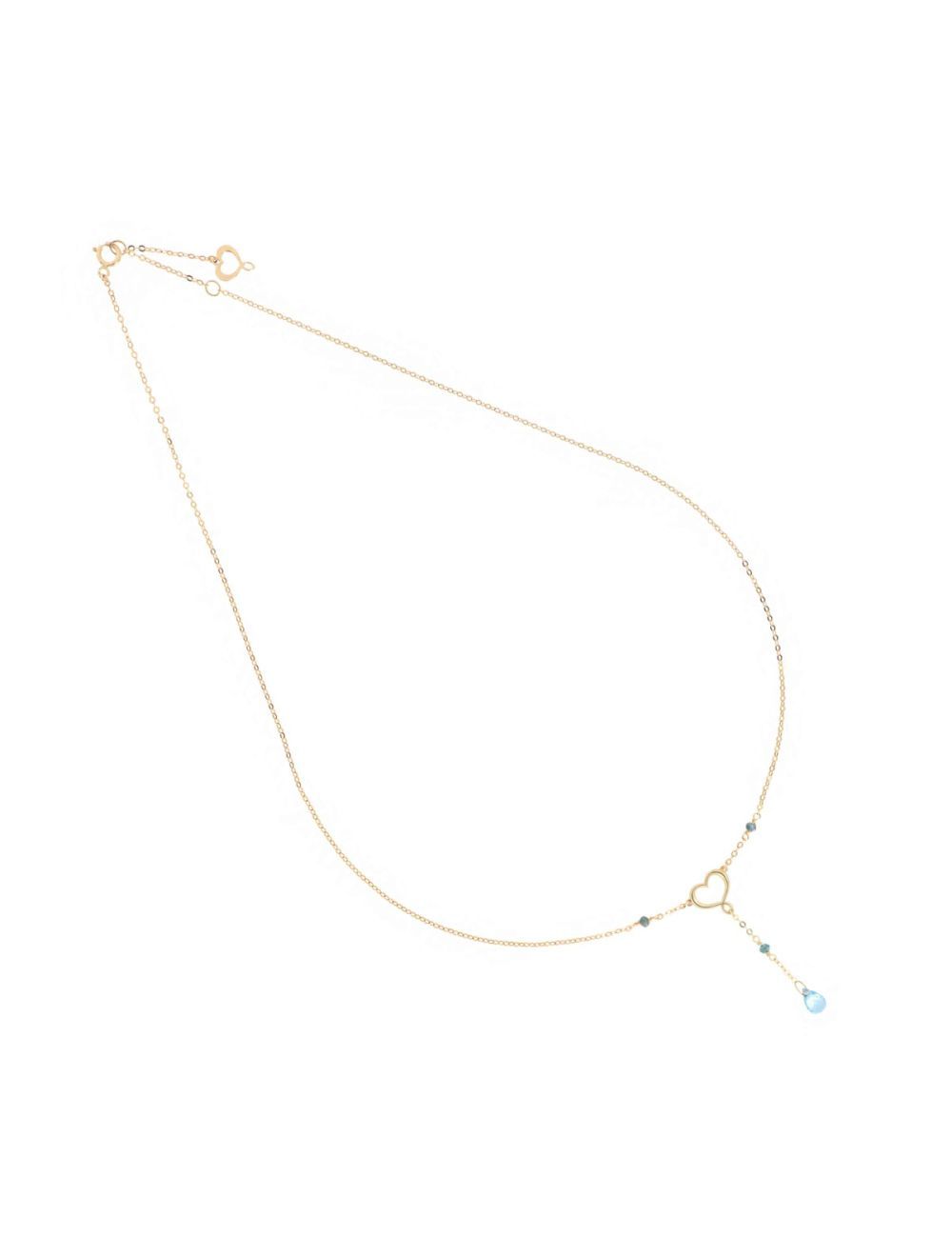 GIROCOLLO 18KT DROPS CUORE MAMAN DIAMANTI VERDI E GOCCIA DI TOPAZIO