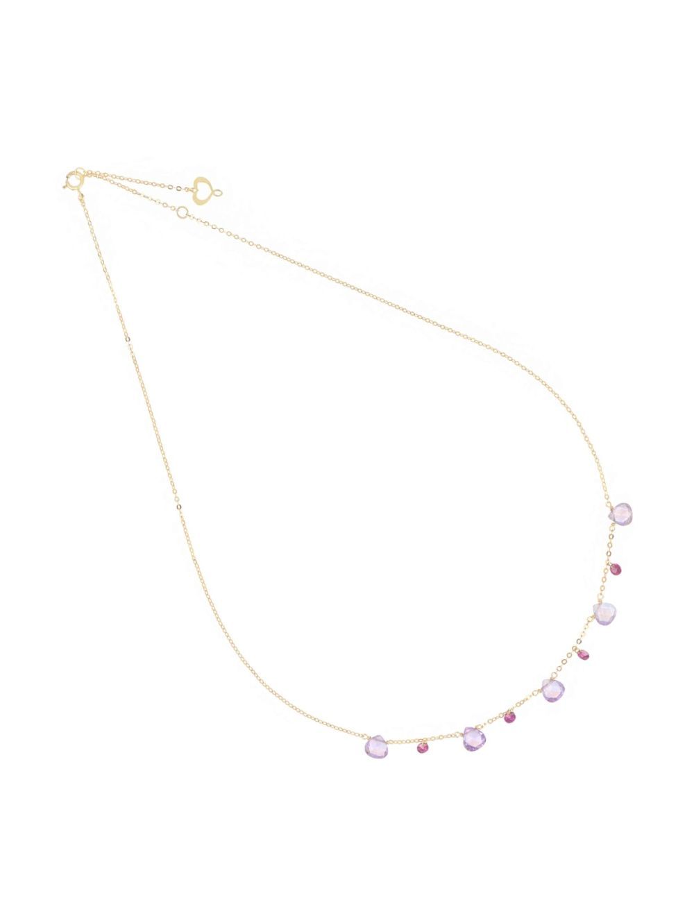 GIROCOLLO 18KT DROPS AMETISTA E RODOCROSITE