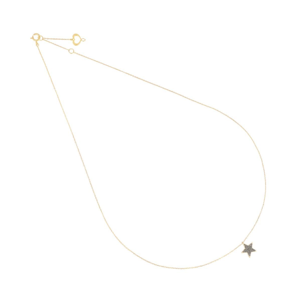 GIROCOLLO 18KT STELLA PENDENTE POLVERE CROMO