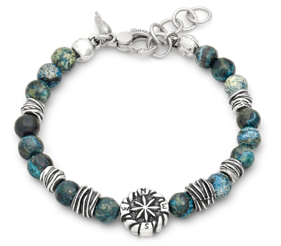 bracciale rosa dei venti diaspro verde