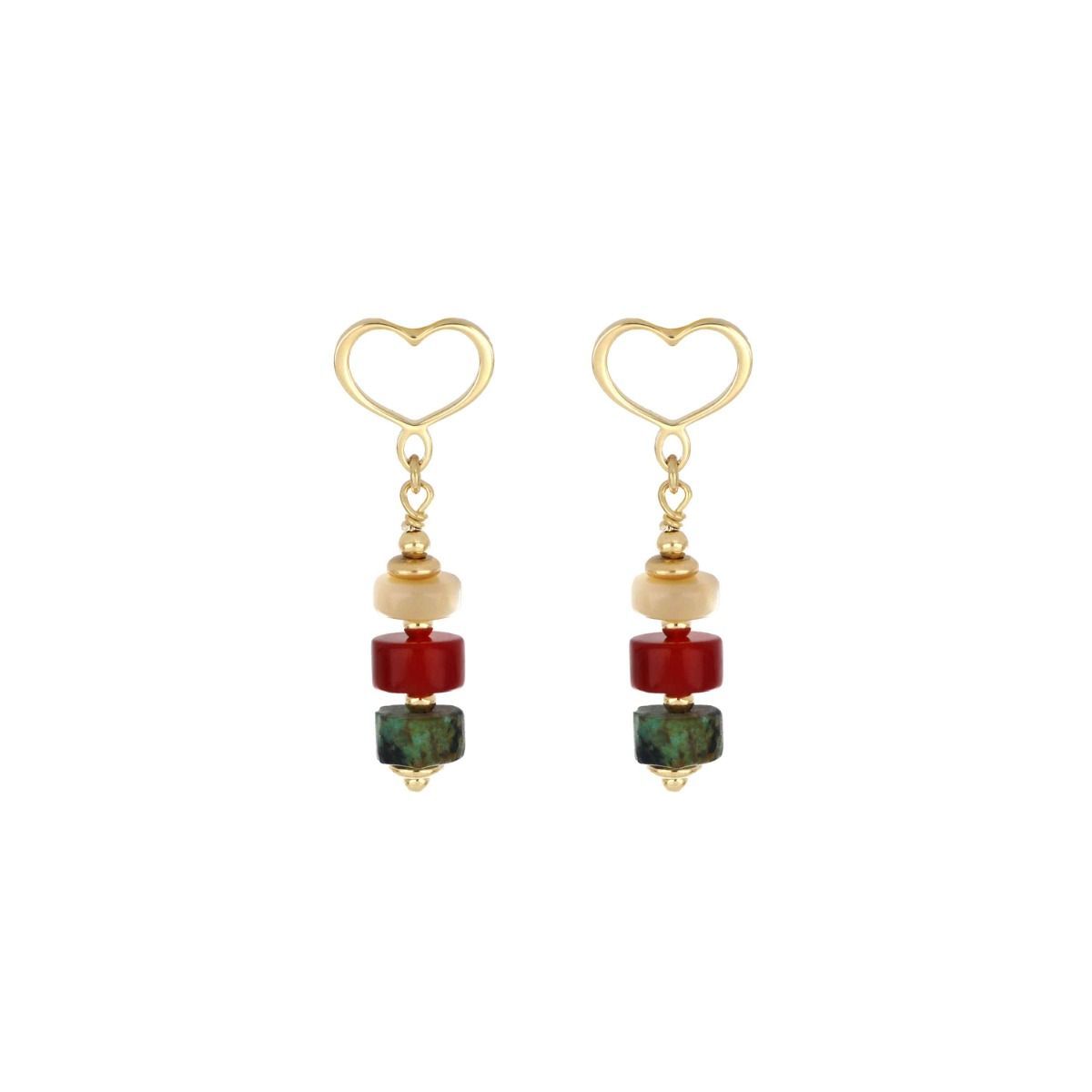 COPPIA DI ORECCHINI LOBO MADRETERRA BROWN E GREEN COPPIA DI ORECCHINI LOBO MADRETERRA BROWN E GREEN