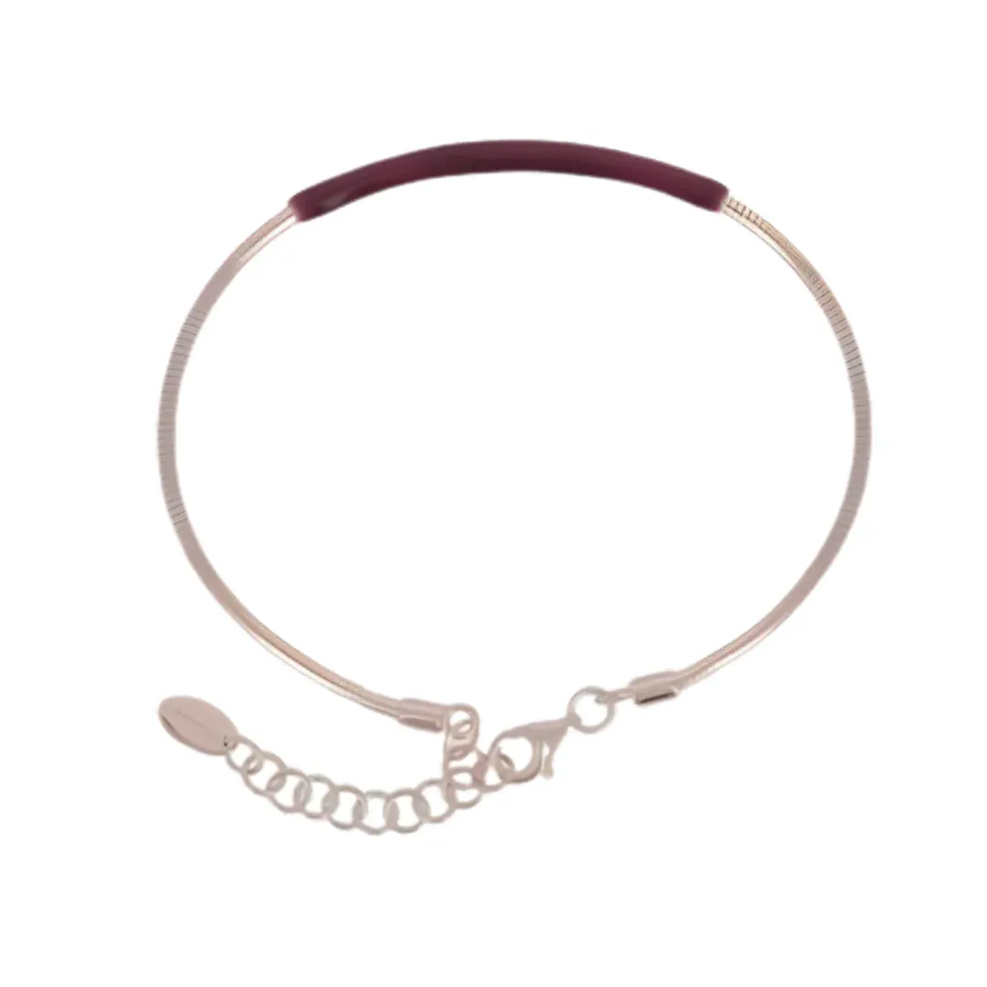 Bracciale in argento smalto bordeaux